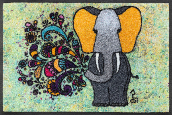 Boldog elefánt lábtörlő - Egyedi lábtörlők