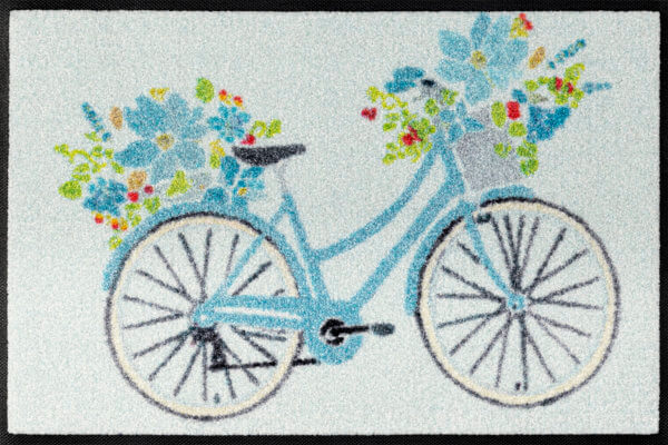 Virágos bicikli lábtörlő - Egyedi lábtörlők