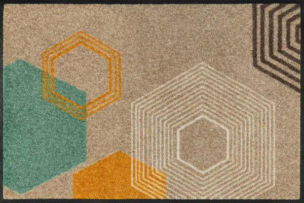 Hatszögek világos szennyfogó szőnyeg - Egyedi lábtörlők